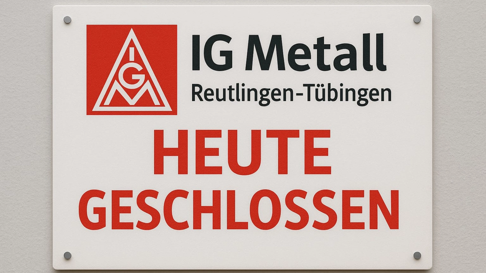 Geschäftsstelle geschlossen