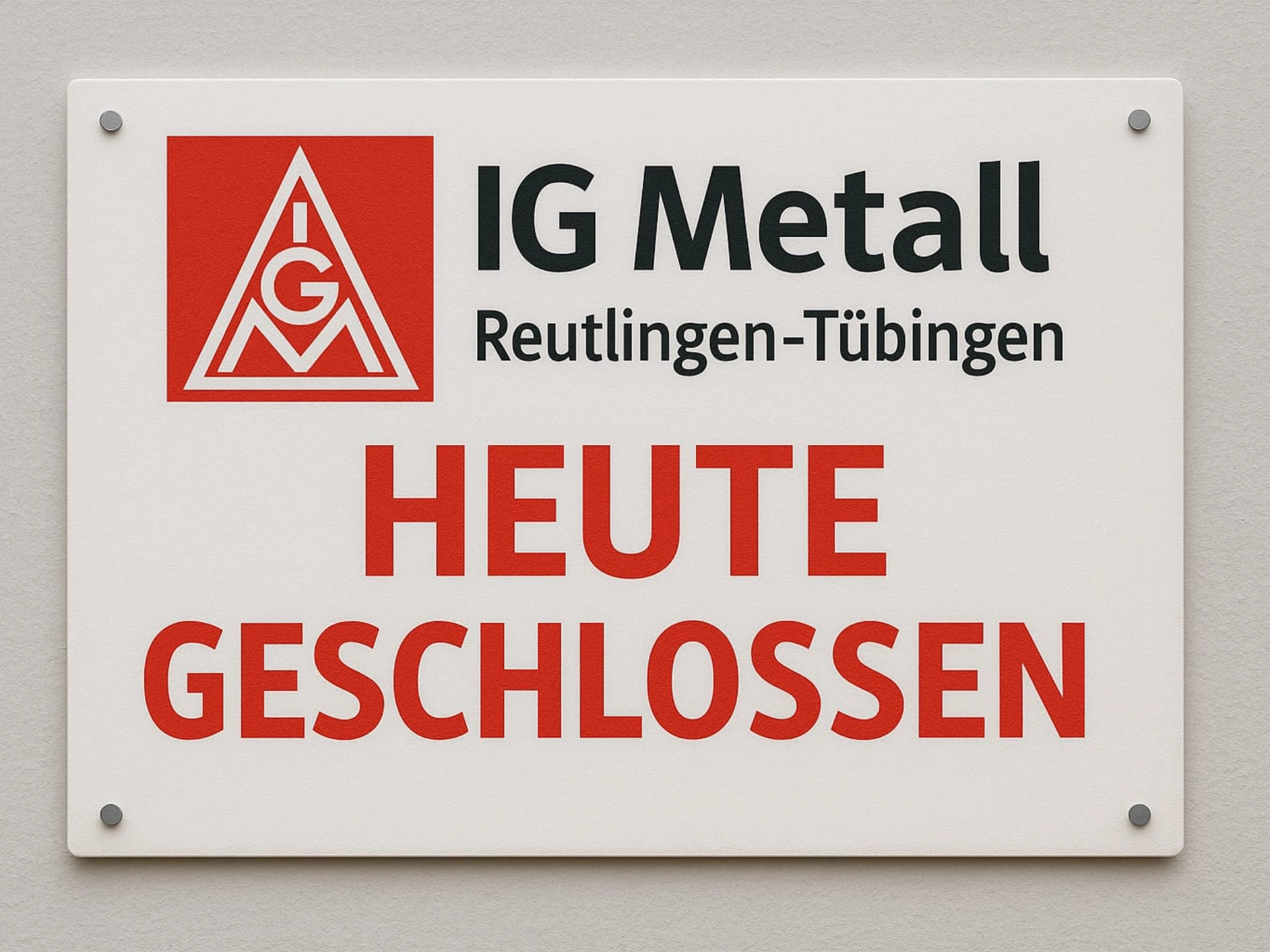 Geschäftsstelle geschlossen